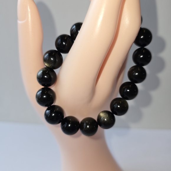 🐰SALE🐰 12mm Golden Obsidian Bracelet - Picture 5 of 13